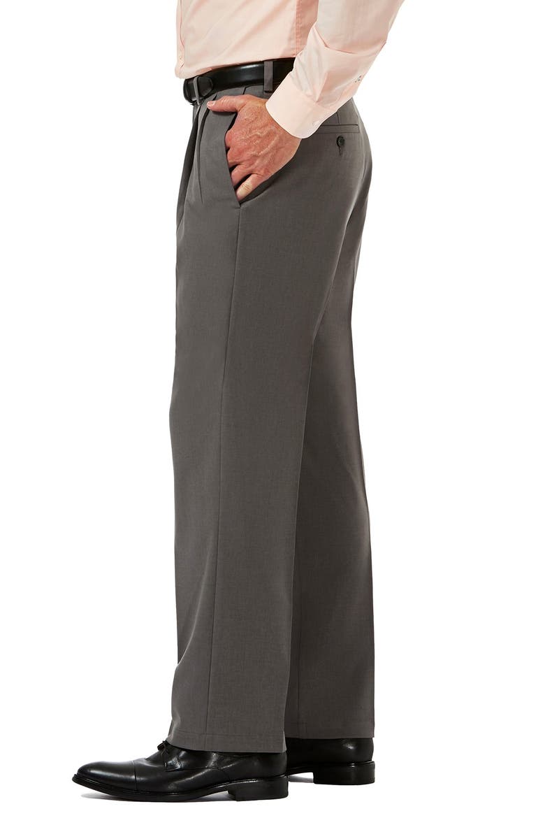 Cool 18® PRO Heather Classic Fit Pleat Front Pants, Alternate, color, HTR GREY
