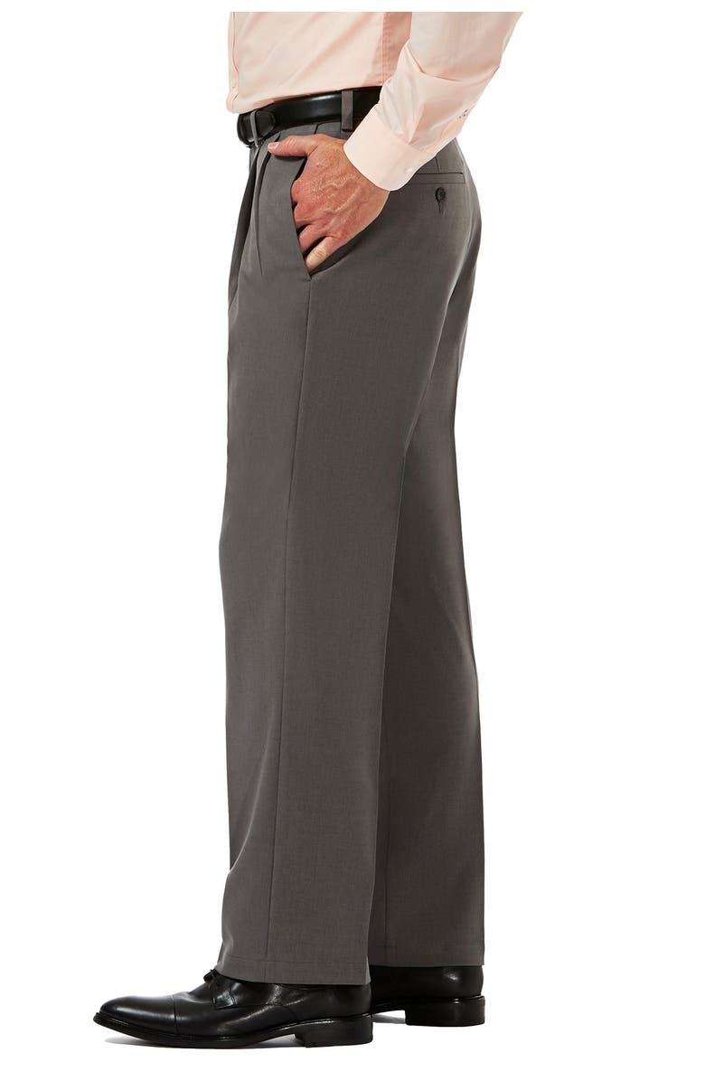 HAGGAR Cool 18<sup>®</sup> PRO Heather Classic Fit Pleat Front Pants, Alternate, color, Htr Grey