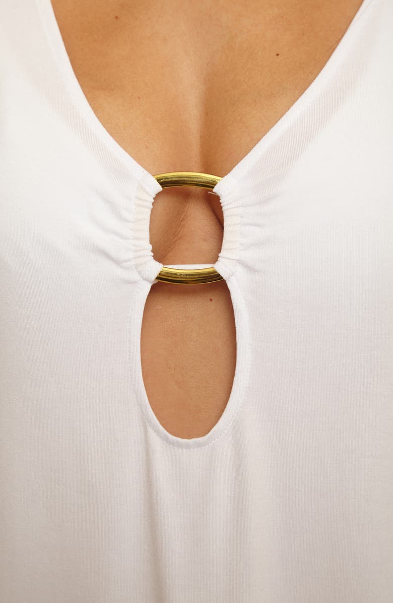 Becca Beach to BBQ Long Sleeve Cover-Up Tunic, Alternate, color, White