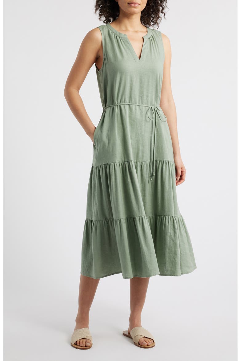 Coastal Tide Sleeveless Dress, Main, color, MARJORAM