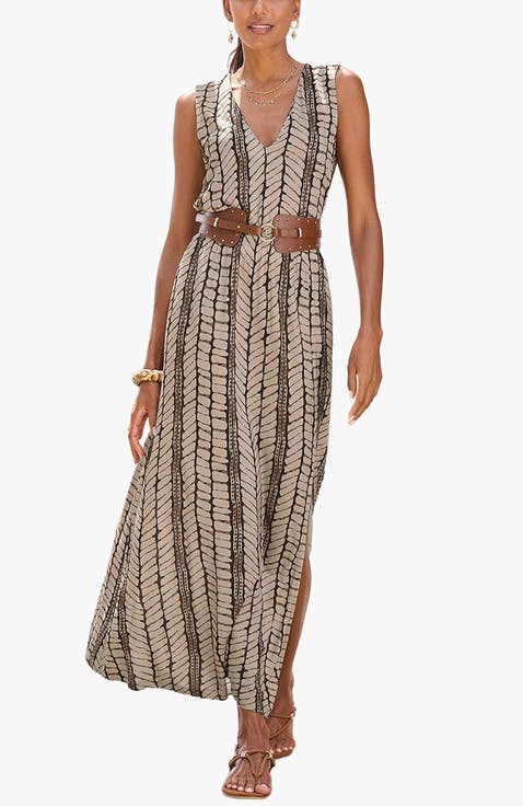 Women's Sleeveless V-Neck Maxi Dress