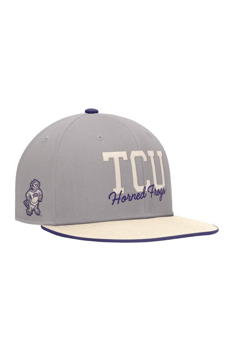 Men's Nike Gray TCU Horned Frogs Vintage Script Pro Dri-FIT Snapback Hat, Main, color, Gray
