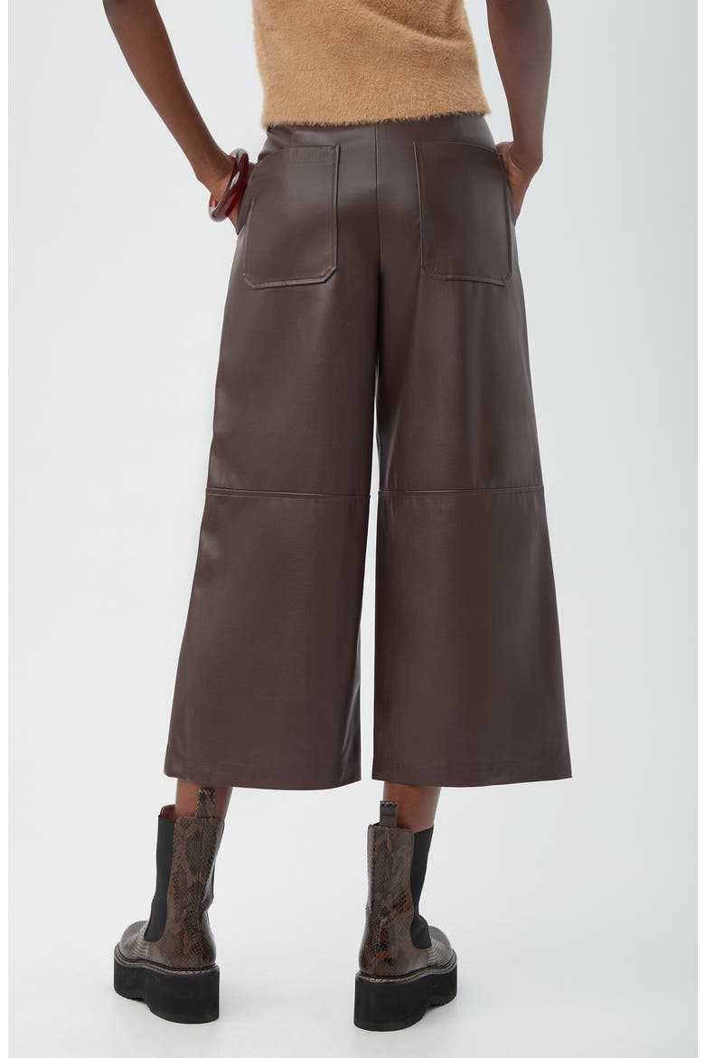Tanashi Faux Leather Crop Wide Leg Pants, Alternate, color, MUDCLOTH