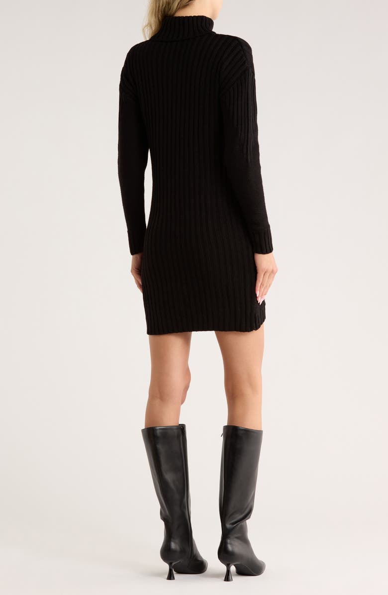 AREA STARS Turtleneck Sweater Dress, Alternate, color, Black