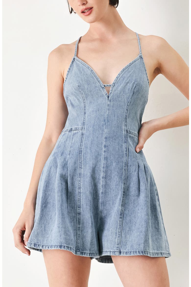 Denim Romper, Alternate, color, LIGHT DENIM