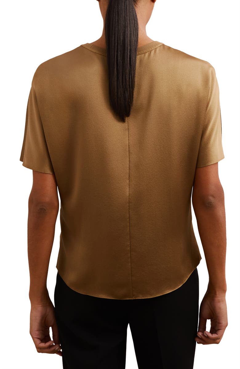 Reiss Lena Silk Top, Alternate, color, Camel