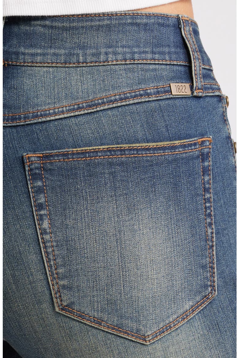 Cuffed Raw Hem Straight Leg Jeans, Alternate, color, FLINT