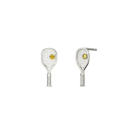 The Tennis Racket Stud Earring, Yellow Diamond