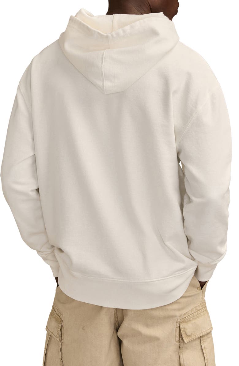 Lucky Brand Modelo Small Skull Embroidered Hoodie, Alternate, color, Cloud Dancer