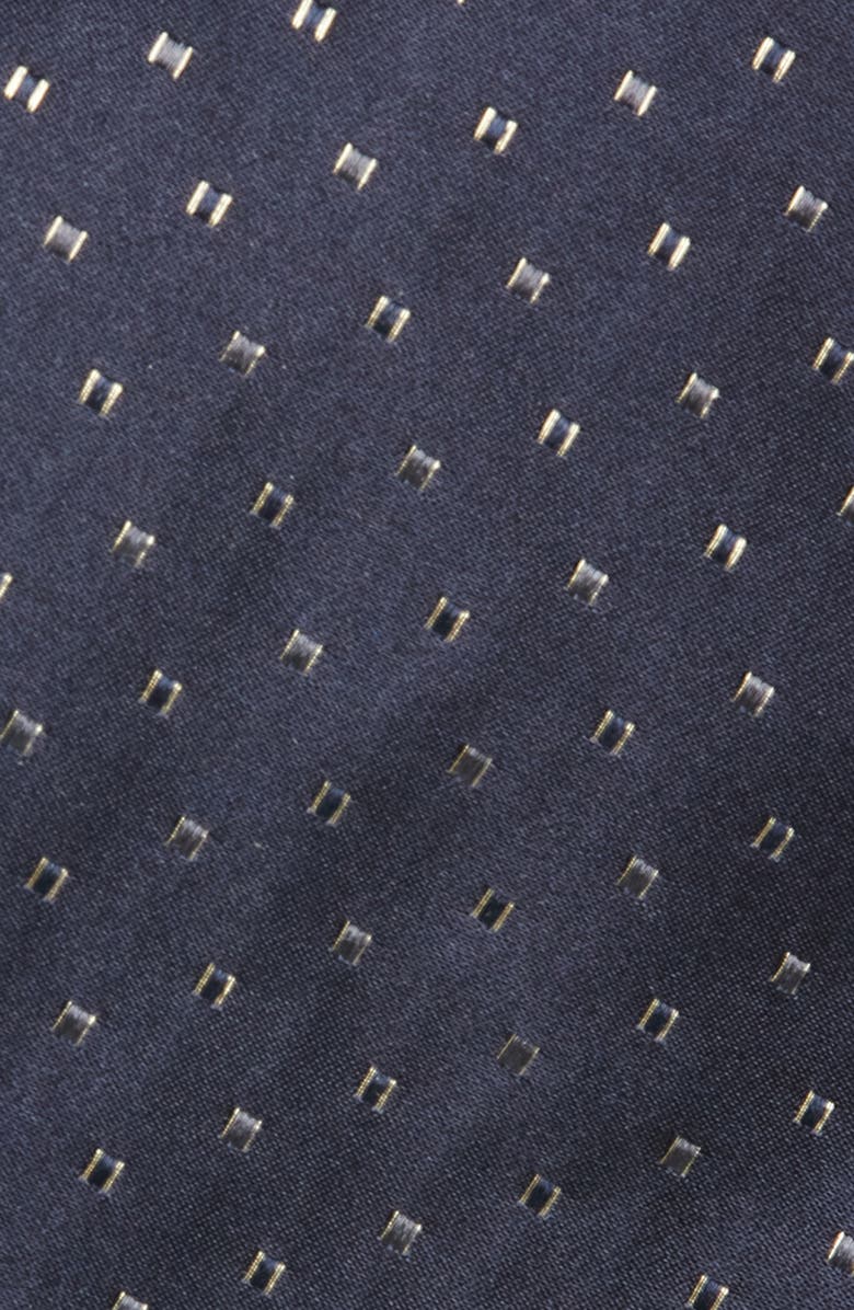 Canali Silk & Gold Tie, Alternate, color, Navy