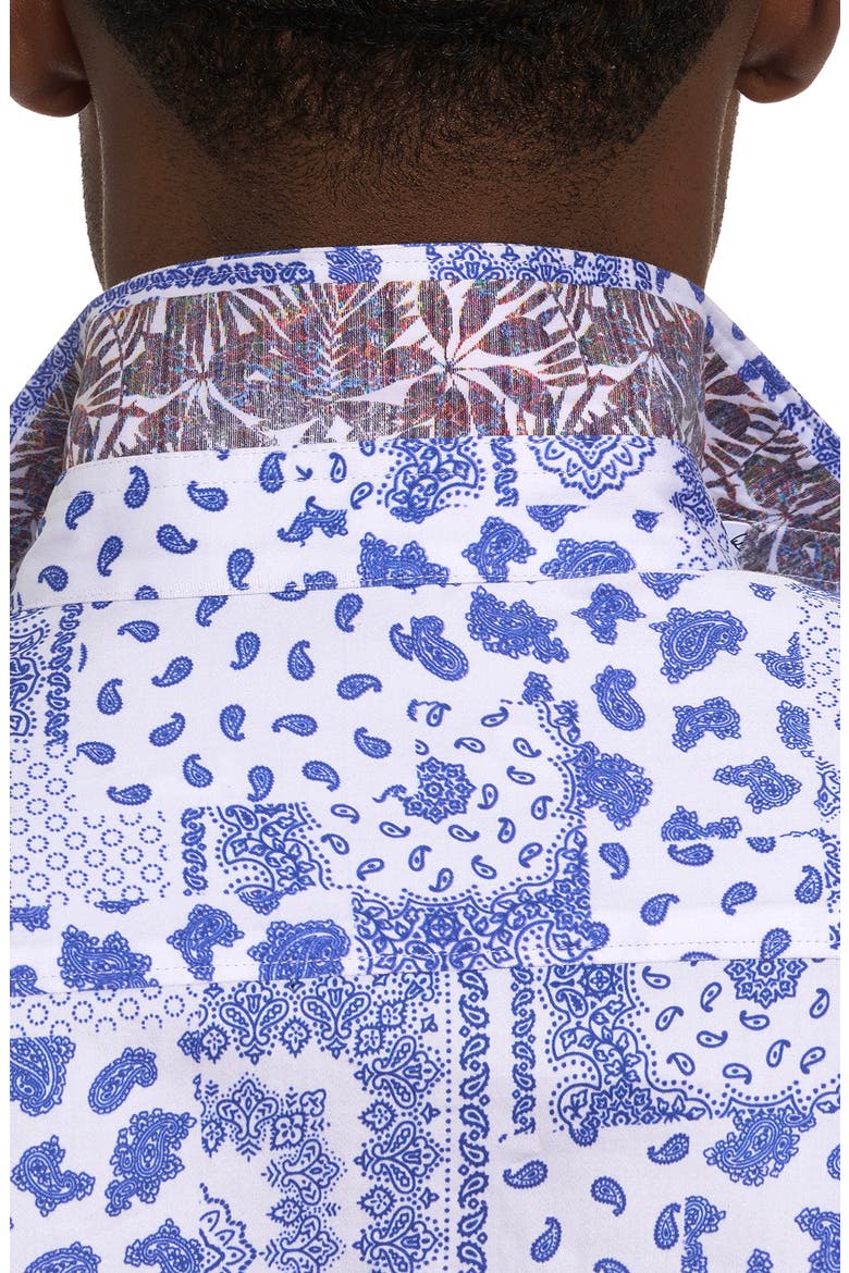 Vittoria Paisley Stretch Button-Up Shirt, Alternate, color, BLUE MULTI