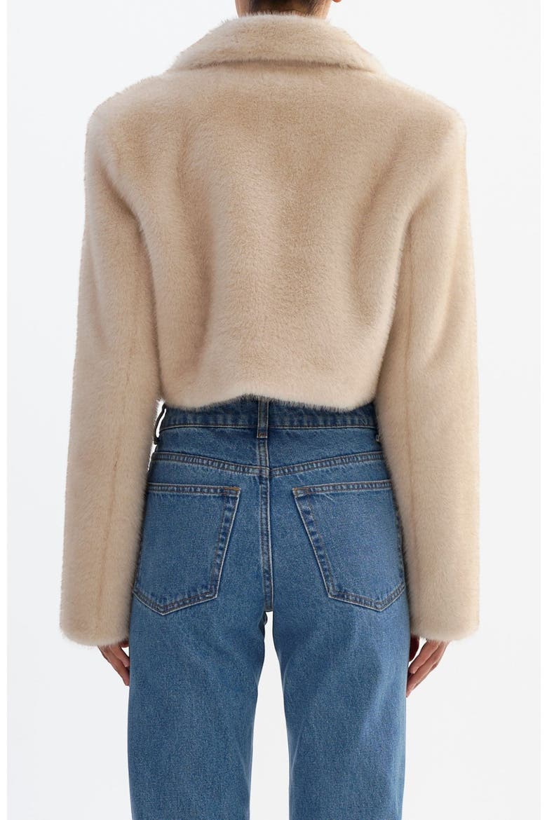 CARLIE | Faux Fur Cropped Blazer, Alternate, color, Angora