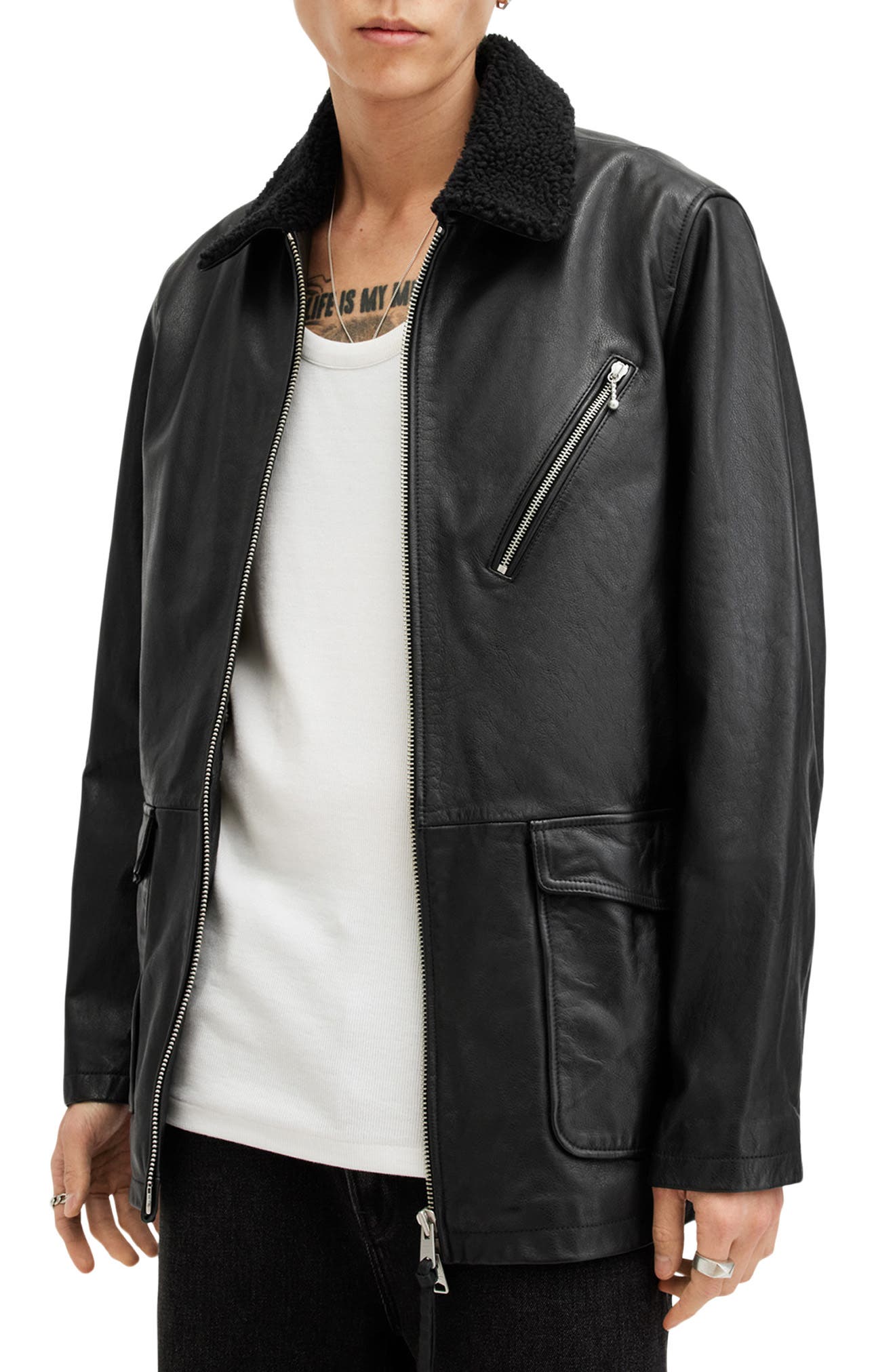 AllSaints Moriarty Leather Jacket