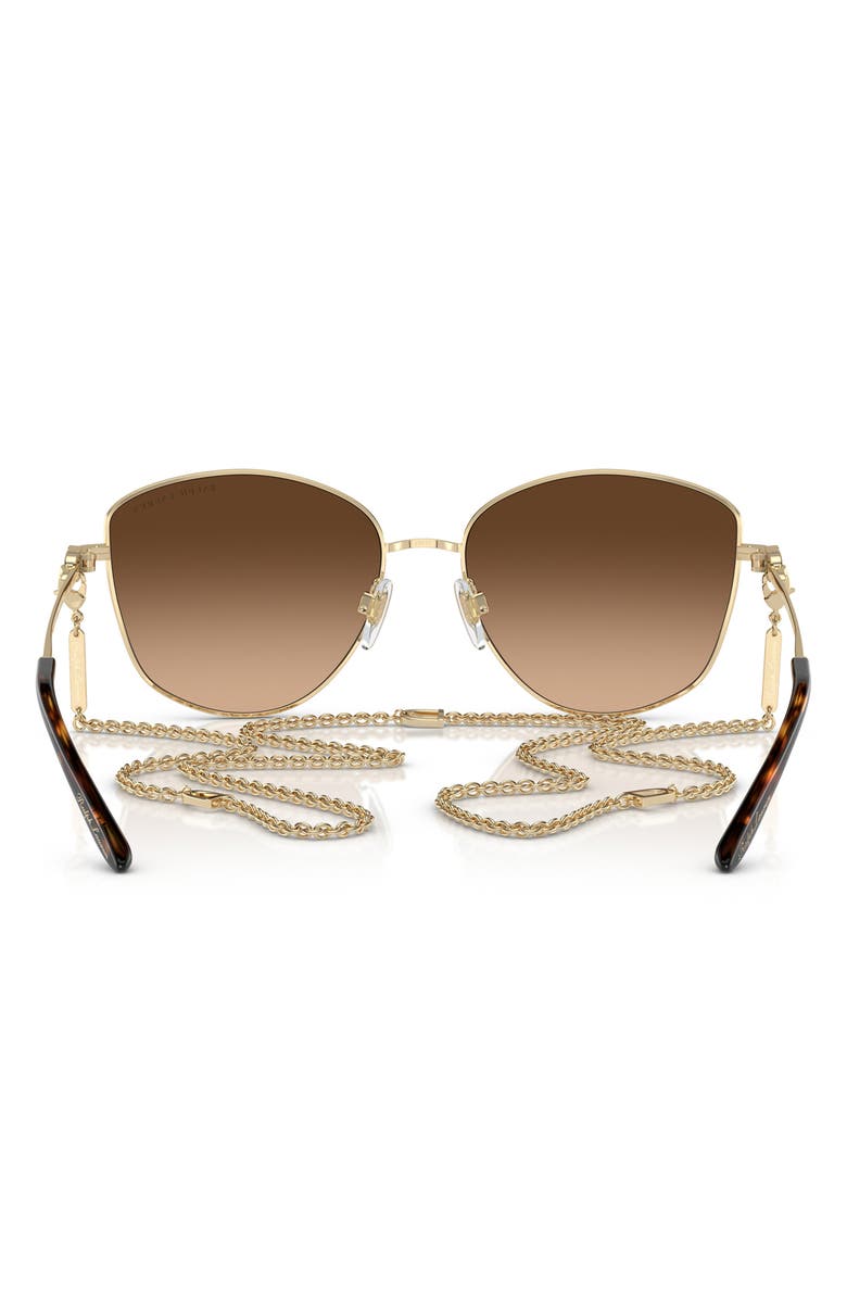 Ralph Lauren The Vivienne 59mm Gradient Round Sunglasses with Removable Chain, Alternate, color, Pale Gold / Gradient Taupe