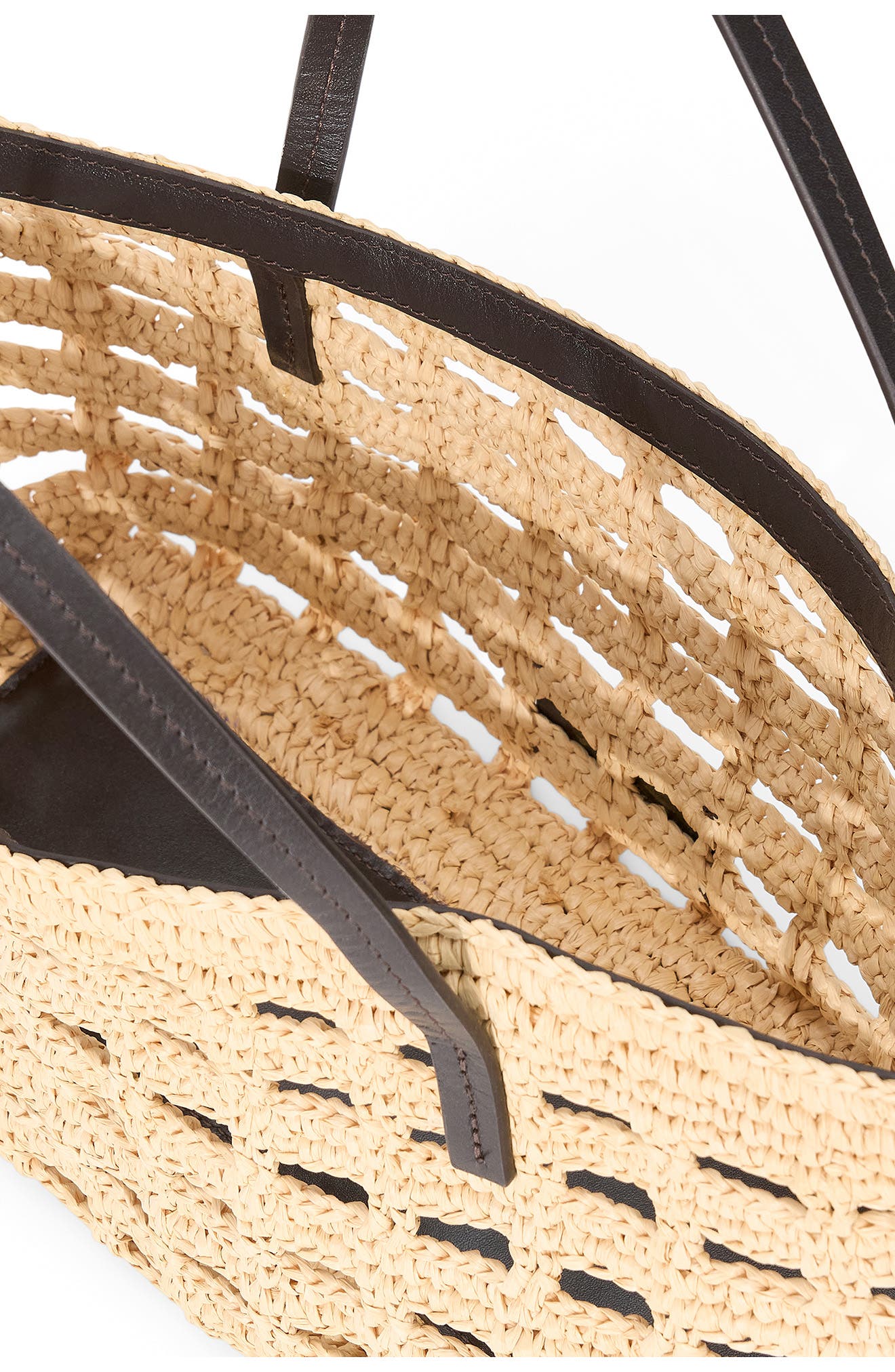 STAUD Mini Christos Raffia Tote, Alternate, color, Raffia Crochet