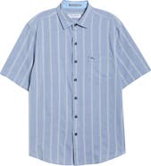 Tommy Bahama Nova Wave Short Sleeve Stretch Seersucker Button-Up Shirt