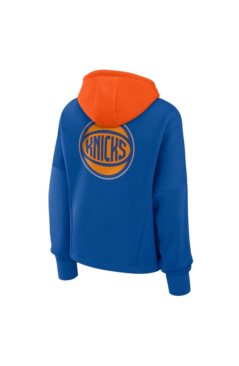 FANATICS Women's Fanatics Deep Royal New York Knicks Post Up Boxy Pullover Hoodie, Alternate, color, Deep Royal