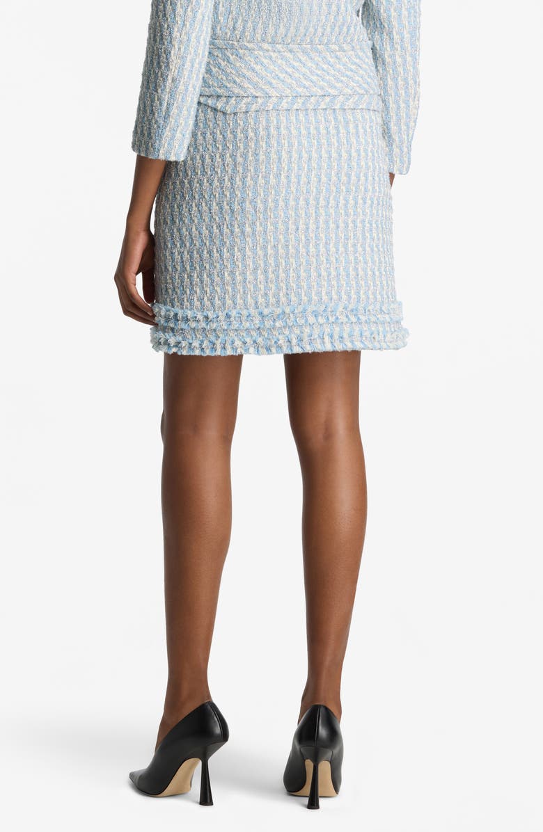 ST. JOHN Metallic Tweed Skirt, Alternate, color, Powder Blue/ White Multi