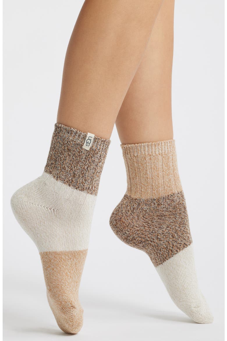 Jhene Mismatched Colorblock Quarter Socks, Main, color, DENSE SMOKE MULTI