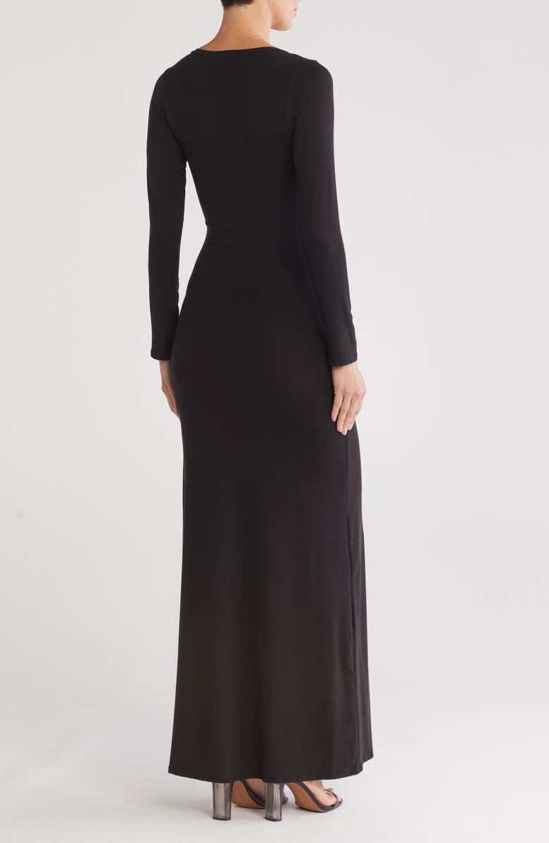 GO COUTURE Long Sleeve Maxi Dress, Alternate, color, Black