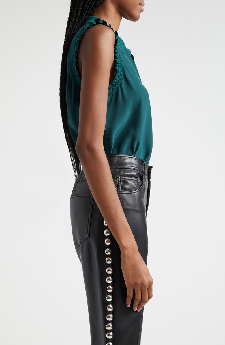 Cinq à Sept Carson Silk Sleeveless Top, Alternate, color, Green Onyx