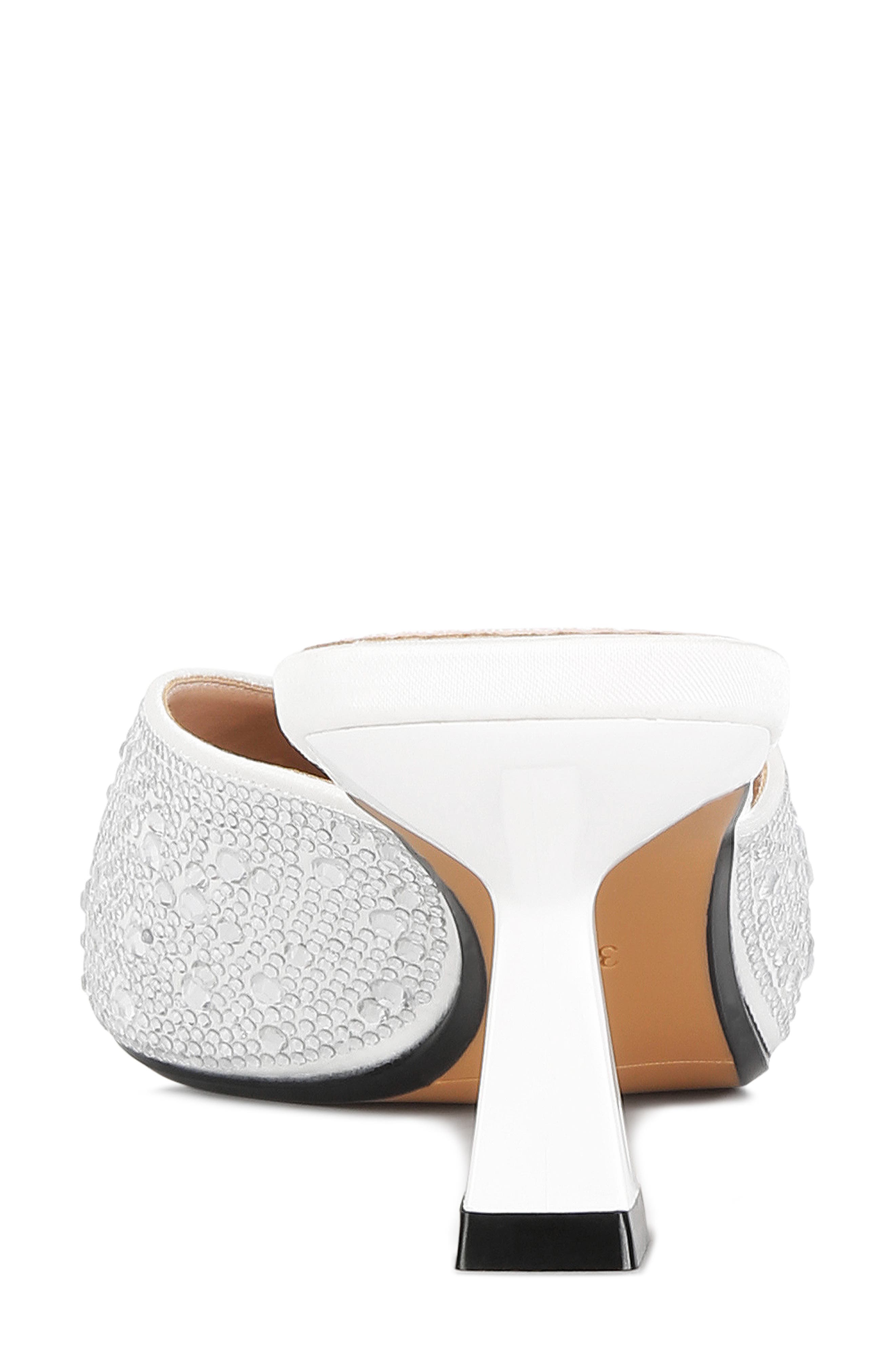 LONDON RAG Aldora Rhinestone Kitten Heel Mule, Alternate, color, White