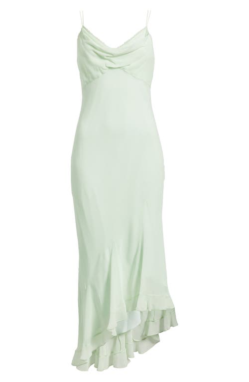 Shop Loveshackfancy Chesley High-low Dress In Washed Sage