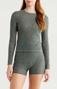 Taliah Mesh Long Sleeve Lounge T-Shirt