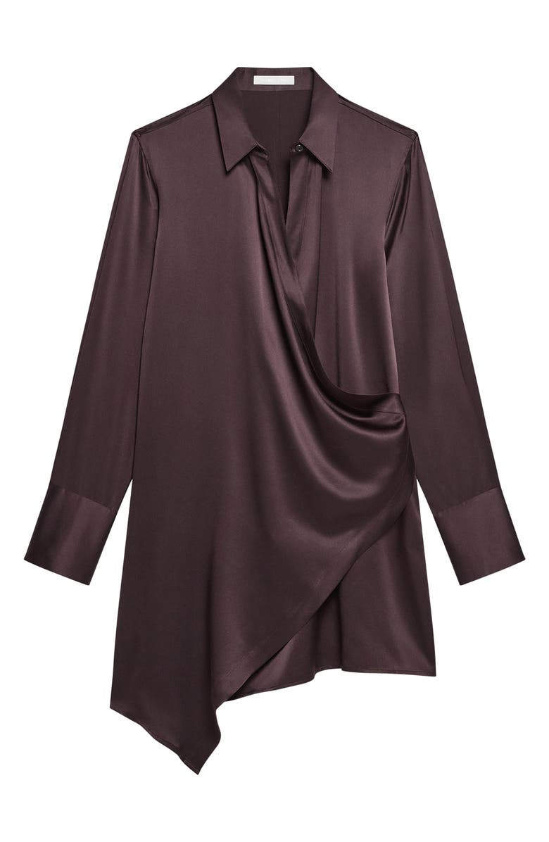 Helmut Lang Drape Wrap Front Silk Shirt, Alternate, color,