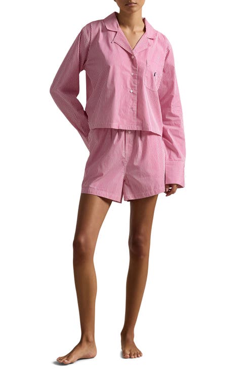 Crop Cotton Poplin Short Pajamas