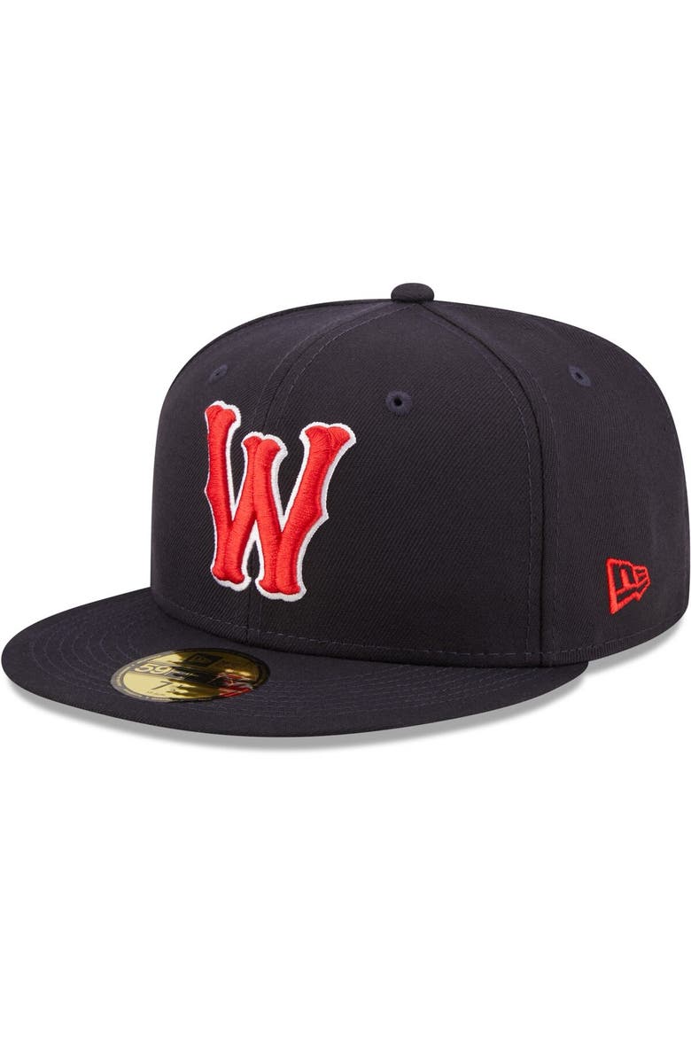 Men's New Era Navy Worcester Red Sox Authentic Collection 59FIFTY Fitted Hat, Main, color, Navy