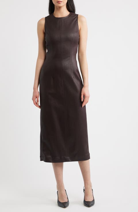 Esme Midi Instasculpt™ Wax-Coated Denim Dress