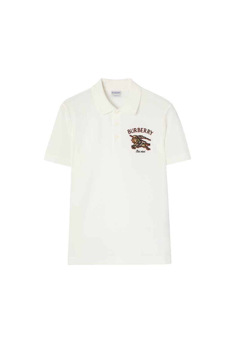 Knight Check Cotton Polo Shirt, Alternate, color, Chalk white