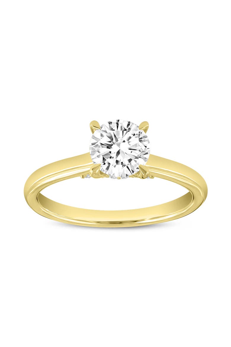 Keira 14K Yellow Gold Round Cut Lab Grown Diamond Hidden Halo Engagement Ring - 1.15 Ct, Main, color, 14K Yellow Gold