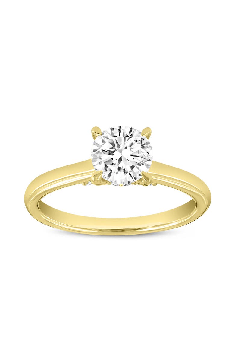 LuvMyJewelry Keira 14K Yellow Gold Round Cut Lab Grown Diamond Hidden Halo Engagement Ring - 1.15 Ct, Main, color, 14K Yellow Gold