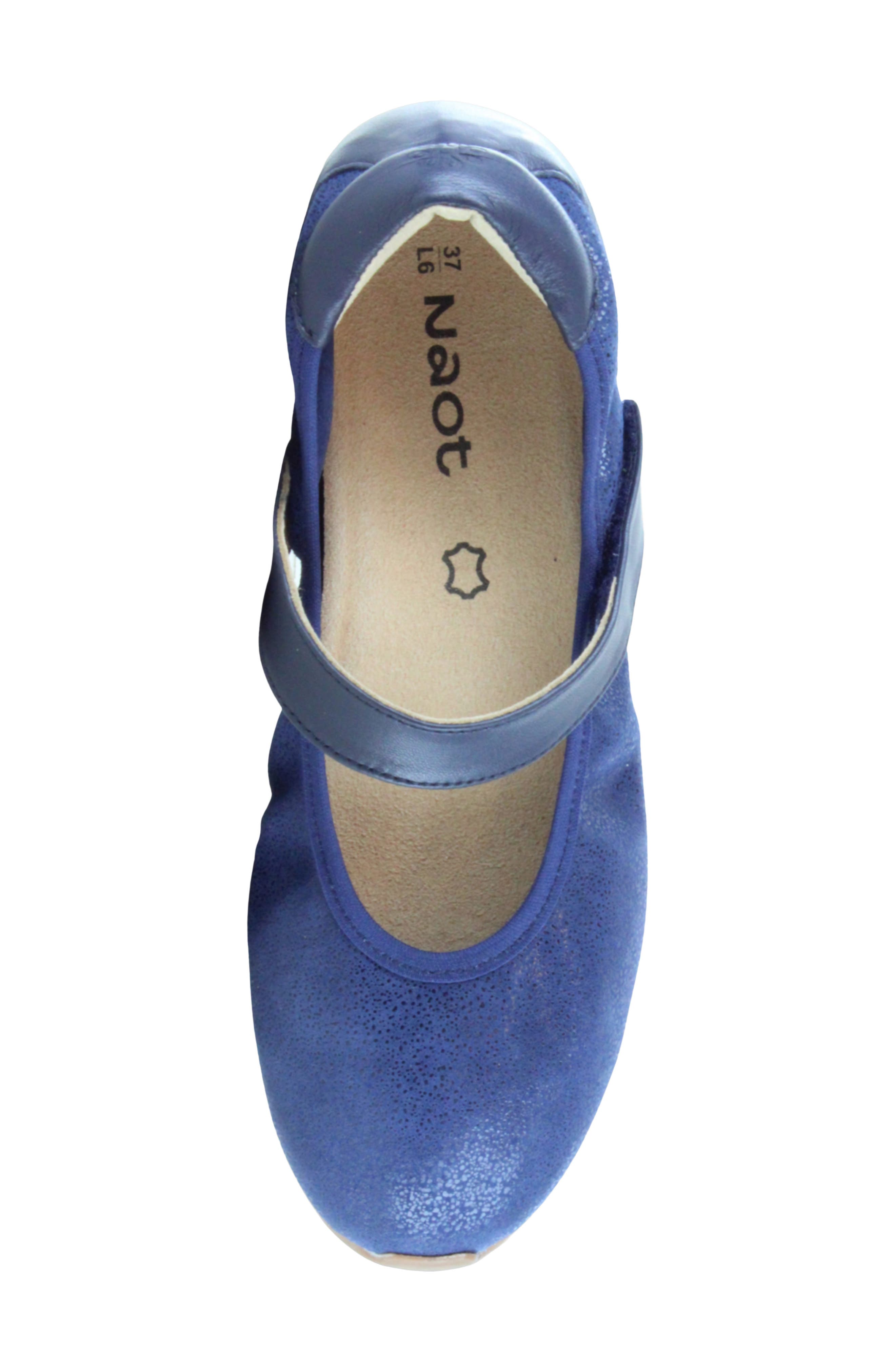 Pure Leather Mary Jane Flat, Alternate, color, SAPPHIRE SUEDE