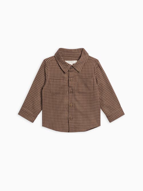 Kendi Berg Flannel Long Sleeve Collared Button Down Shirt in Chestnut Plaid  product