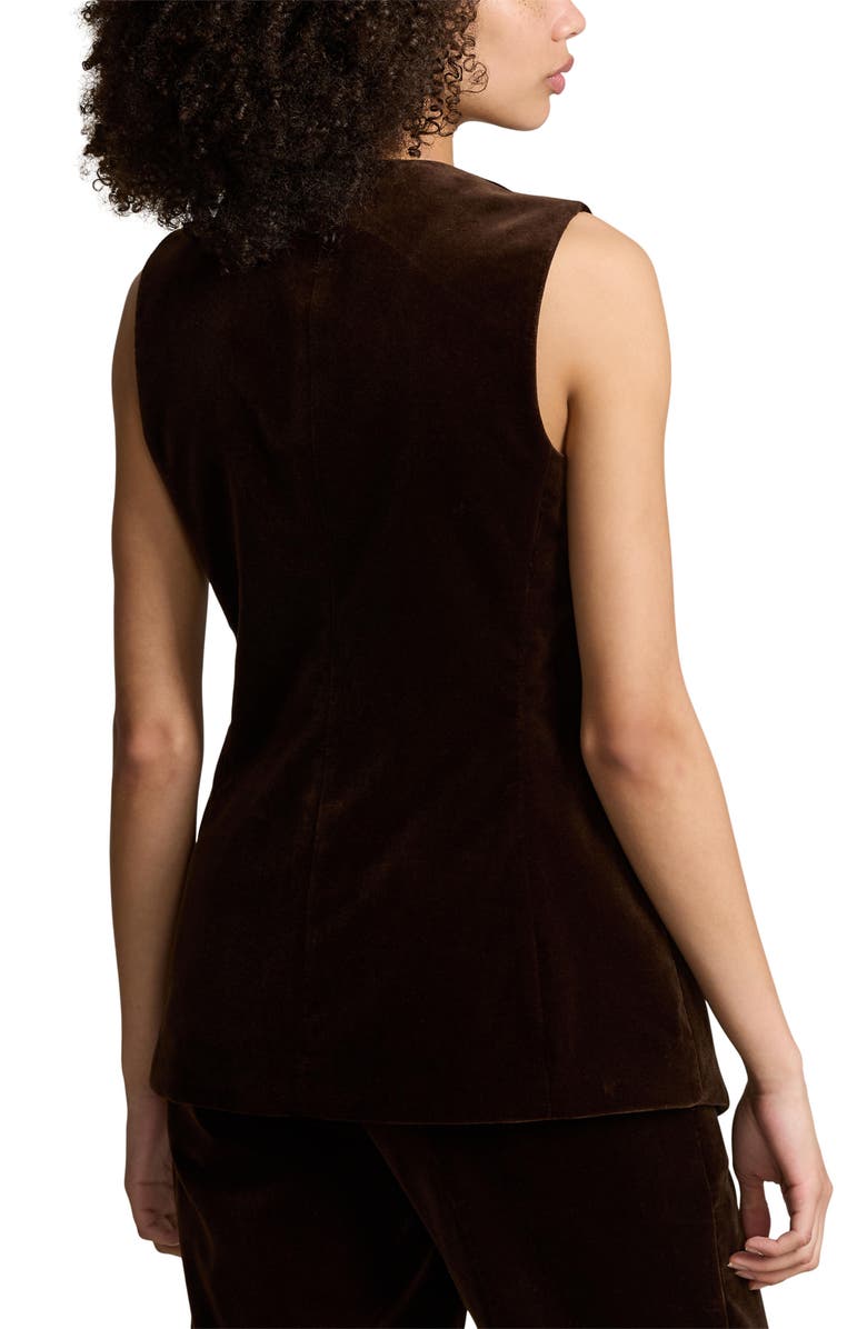 Polo Ralph Lauren Longline Stretch Velveteen Blazer, Alternate, color, Circuit Brown