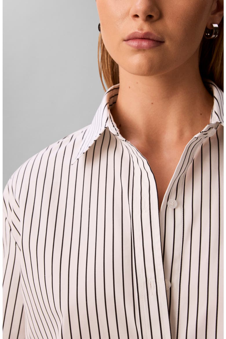 Striped Cotton Poplin Shirt, Alternate, color, PHOTO WHITE/ BLACK