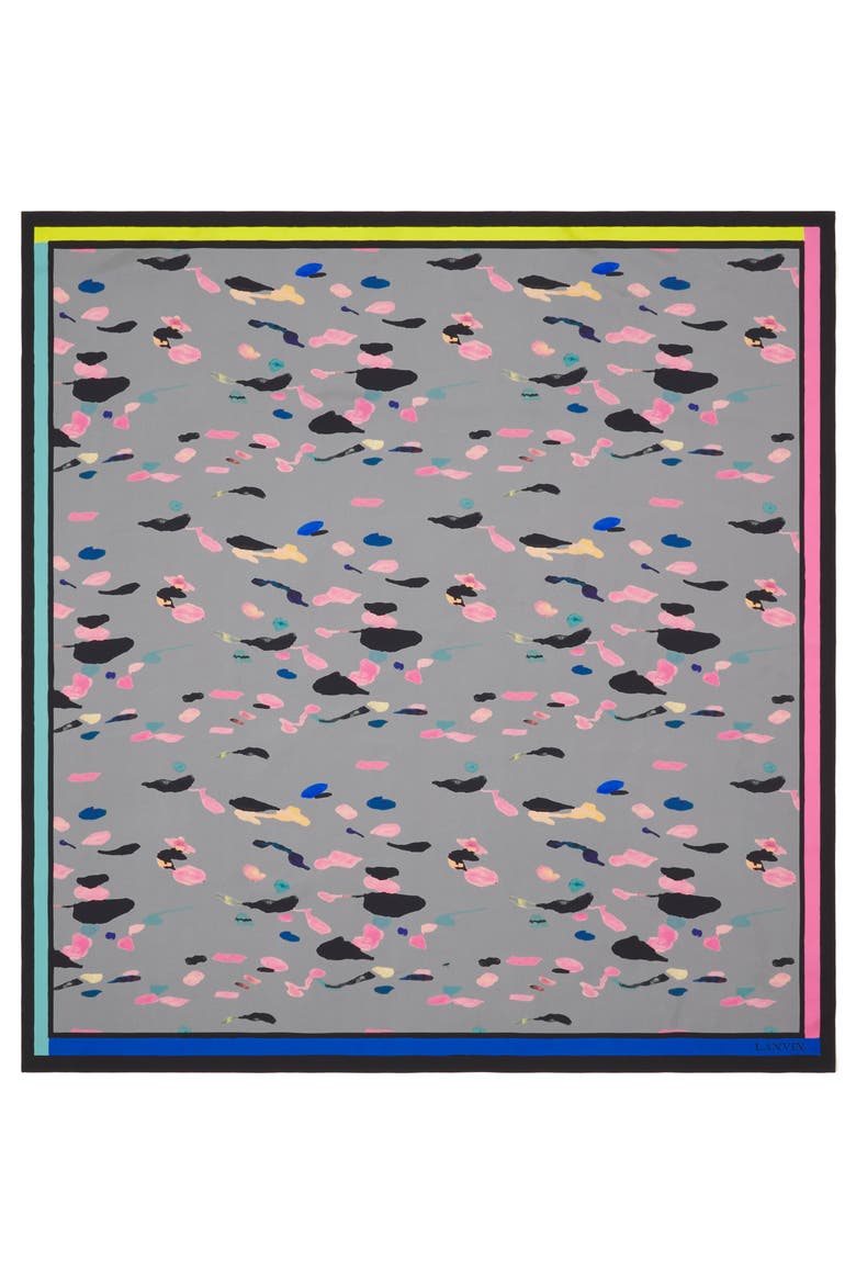 Drop Color Silk Scarf, Main, color, Grey