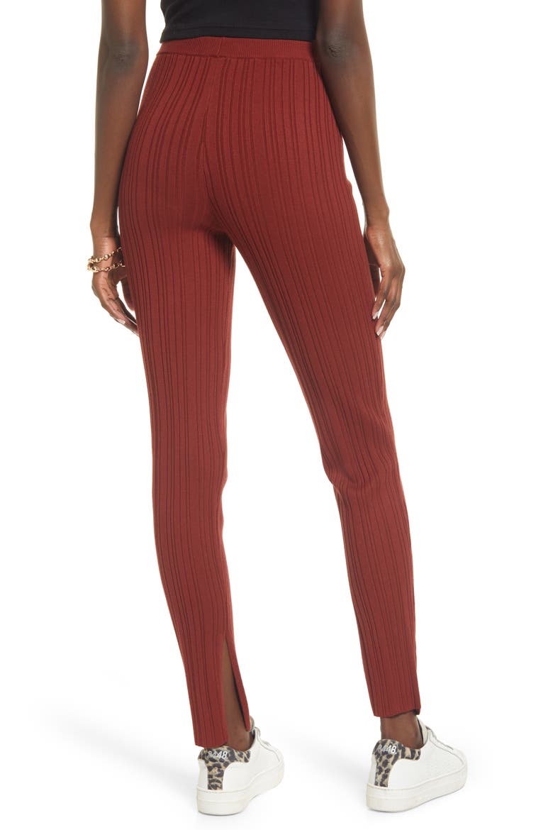 Split Hem Sweater Pants, Alternate, color, RED FIRE