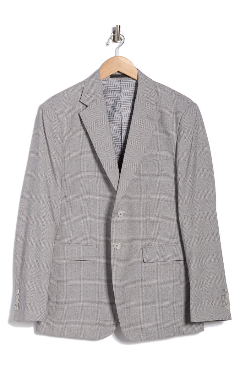 Slim Fit Plaid Sport Coat, Alternate, color, GREY