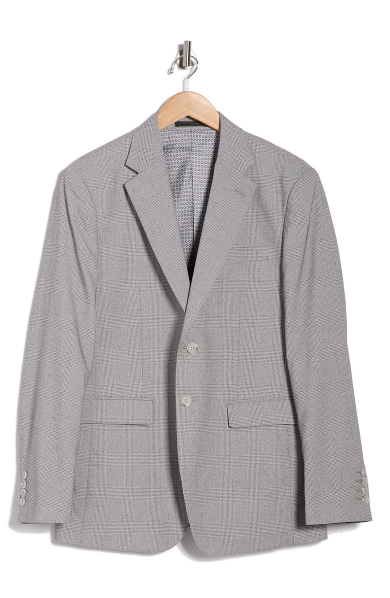 Tahari Slim Fit Plaid Sport Coat, Alternate, color, Grey