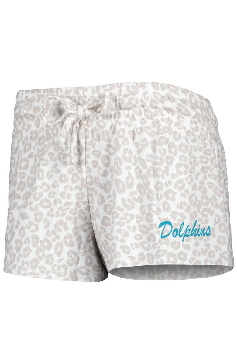 CONCEPTS SPORT Women's Concepts Sport White/Cream Miami Dolphins Montana Knit T-Shirt & Shorts Sleep Set, Alternate, color, White