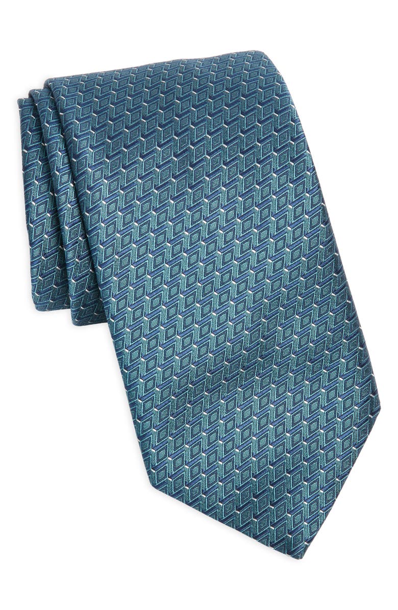 Canali Micro Fancy Geo Silk Tie, Main, color, 
