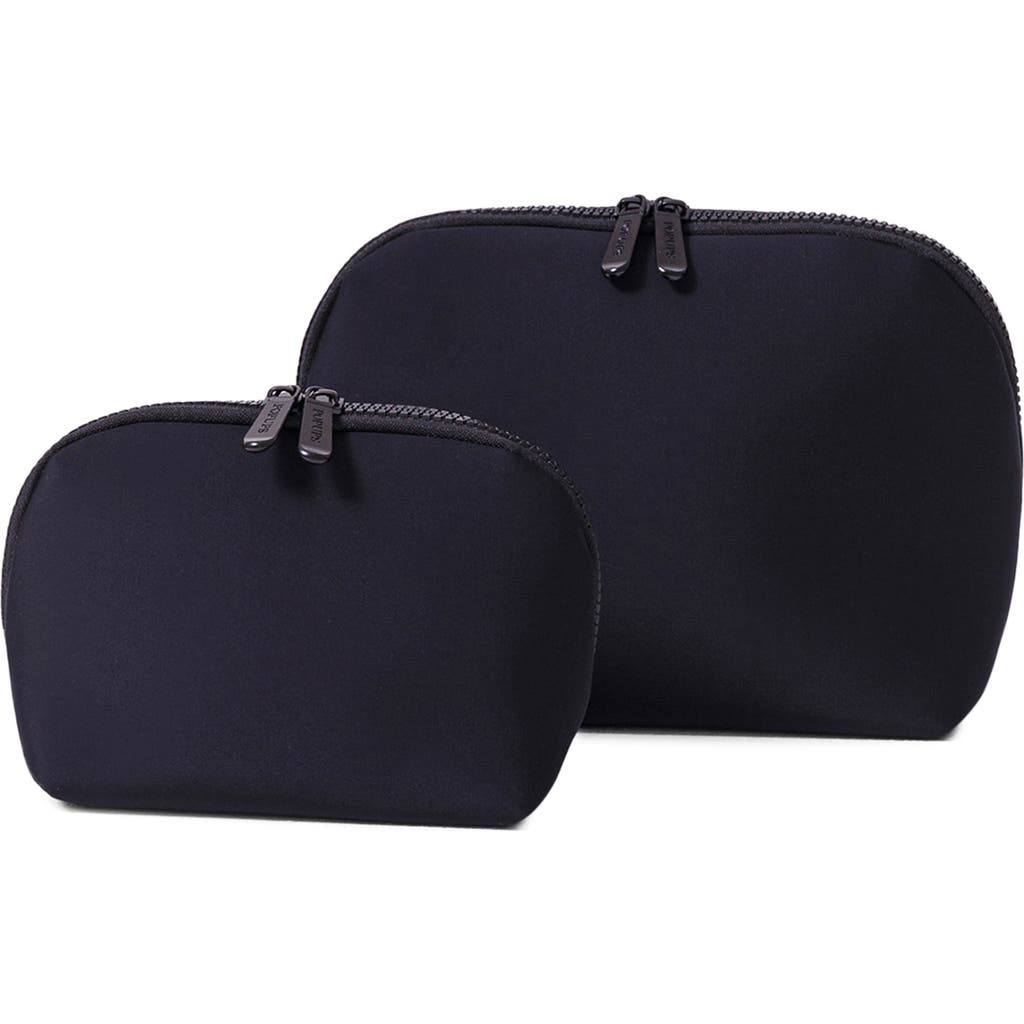 Pop Ups Brand 2-piece Neoprene Makeup Pouch Set In Black