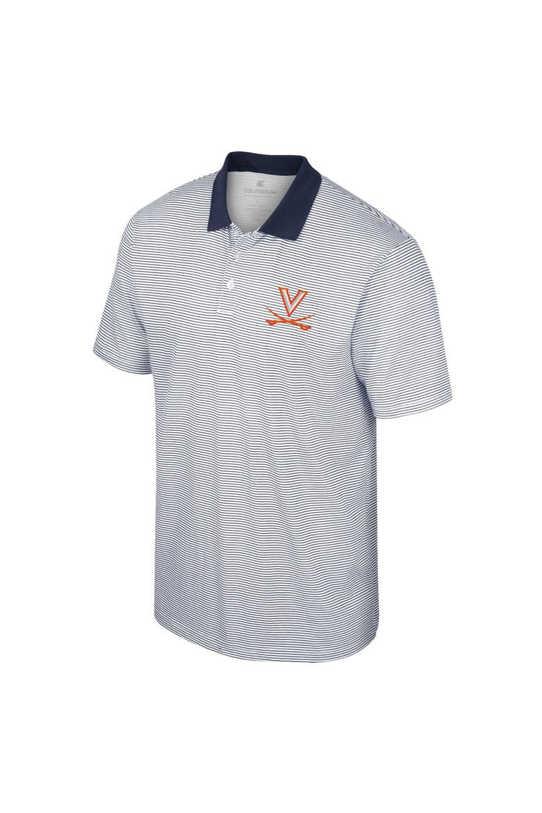 Men's Colosseum White/Navy Virginia Cavaliers Print Stripe Polo, Alternate, color, White