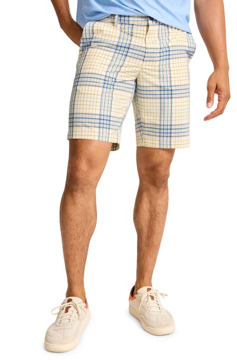 Tommy Bahama Mens Tan Checked Patterned Woven Hybrid Bermuda Shorts good Sz 30 NWT