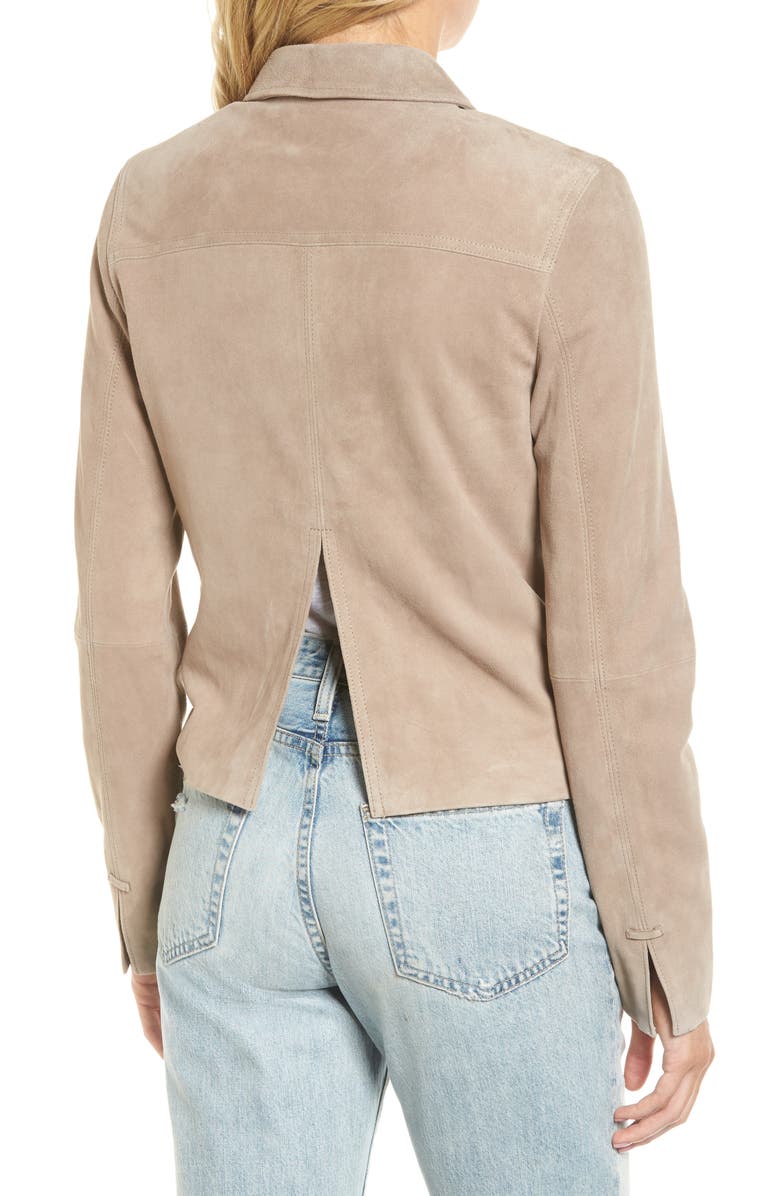 AG Ari Suede Trucker Jacket, Alternate, color,