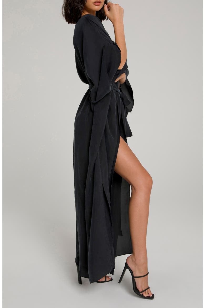 Goddess Tie Waist Robe, Alternate, color, BLACK001